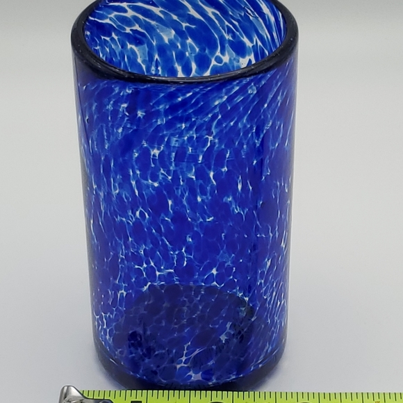 Unique Handblown Glass Water Tumblers Drinkware (Set of 6), "Marine" - Picture 7 of 7
